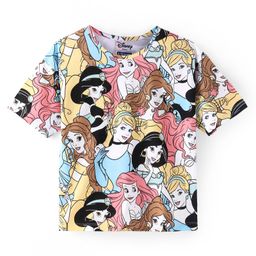 Pine Kids Disney Cotton Knit Half Sleeves  with Disney Princess  Print T-Shirt  -Multicolour-8