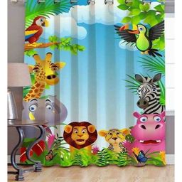 Filymore Curtains for Kids Room/play School Cartoon Multi Colors Cartoon Design Parde 7x4 Feet Long Set of 1, Door Curtain-21