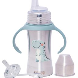 Adore Twilight 2in 1 Stainless Steel Sipper with Twin Handle 250ml- Green Dino-image-76