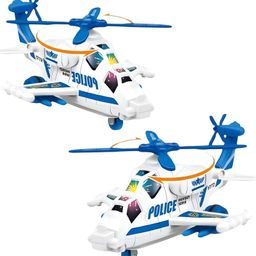 NEGOCIO Police Helicopter with Lights Sounds  Push and Go Rescue Durable Friction Toy for Kids SWAT Chopper Pretend Play Cop Airplane PACK OF 1- COLOR MAY VARY-19