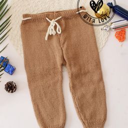 Woonie Woollen Solid Handmade Pant - Brown-image-97