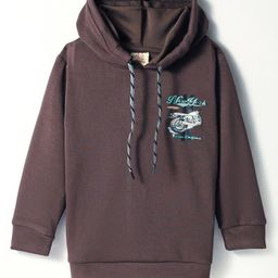 Rikidoos Full Sleeves Bike Embroidered Hoodie - Coffee-picture-48