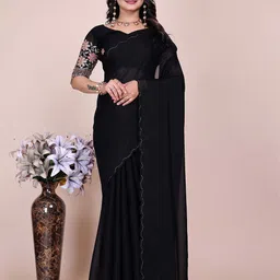 K 5 Fashion Embroidered Pure Chiffon Maheshwari Saree-picture-39