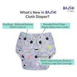 superbottoms Super Bottoms Basic Reusable Cloth Diaper Paper Plane Print- Multicolor image 2