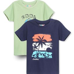 RASPY Boys 2 Printed Tropical Pure Cotton T-shirt-image-75