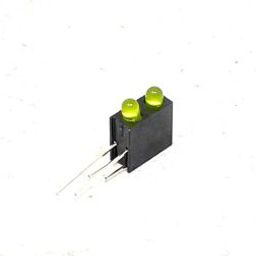 3MM Double Hole LED Light Holder with Yellow led Light (Pack of 10)-3