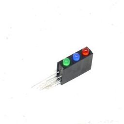 3MM Three Hole Lamp Holder with (Red+Blue+Green) color Light (Pack Of 10)-11
