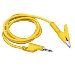 Yellow 1M Double End Test lead Wire 4mm Banana Plug Alligator Clip Crocodile 15A-5