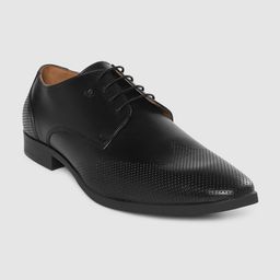 Arrow Men Black Textured Leather JIMMY 2.0 Formal Derbys-image-71