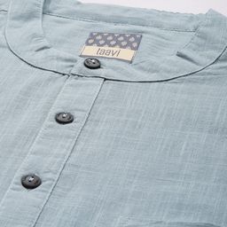 Taavi Men Regular Pure Cotton Shibori Kurta With Trousers & Nehru Jacket image 3