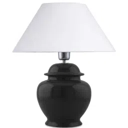 Homesake Black Ceramic Table Lamp with Cone Shade (Bulb Included) - Set of 1 image 2