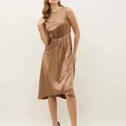 Styli Gold A-Line Dress-image-64