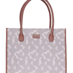 ZOUK Aravalli Abstract Book Grey Printed Tote Handbag image 3