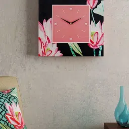 SEJ by Nisha Gupta Pink Framed Analogue Wall Clock - Set of 1-picture-11