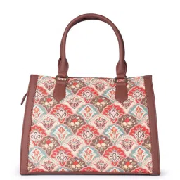 ZOUK Mughal Art Classic Multicolor Printed Medium Handbag image 3