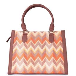 ZOUK Tidal Wave Classic Orange Printed Medium Handbag image 3