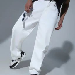 Hubberholme White Cotton Relaxed Fit Jeans-image-5