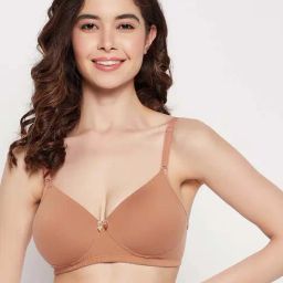 Clovia Brown Cotton T-Shirt Bra-12