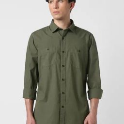 Van Heusen Green Cotton Slim Fit Shirt-picture-28