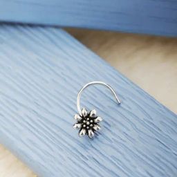 Zavya 92.5 Sterling Silver Floral Nosepin for Women-picture-8