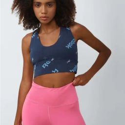 Reebok Navy Cotton Printed Sports Bra-image-97