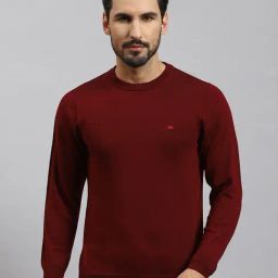 Monte Carlo Dark Maroon Regular Fit Pullover-picture-24