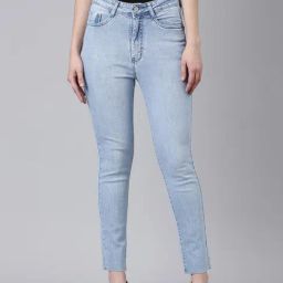 showoffff SHOWOFF Light Blue Denim Skinny Fit Mid Rise Jeans-picture-18