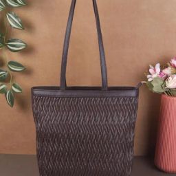 Metro Brown Textured Medium Tote Bag-picture-11