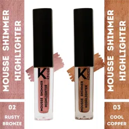 KINDED Mousse Shimmer Highlighter 02 Rusty Bronze & 03 Cool Copper Combo image 2