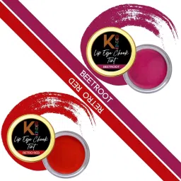 KINDED Lip Eye Cheek Tint Beetroot & Retro Red Combo image 2