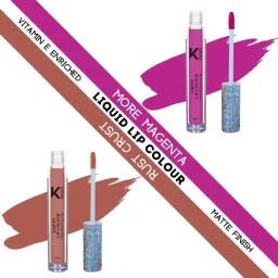 KINDED Liquid Lip Colour 02 More Magenta & 05 Rust Crust Combo image 2