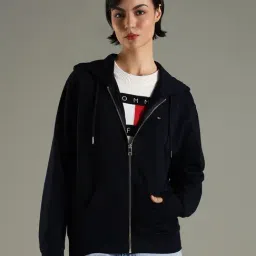 Tommy Hilfiger Navy Cotton Regular Fit Hooded Sweatshirt-picture-36