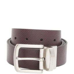 United Colors of Benetton Verney Wine & Black Leather Reversible Belt For Men-image-32