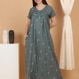Sweet Dreams Green Floral Printed Gown-35