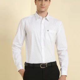 Allen Solly White Cotton Slim Fit Printed Shirt-image-76
