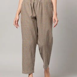 Kryptic Brown Cotton Checks Pyjamas-image-64