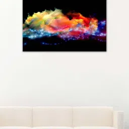 999store Black & Orange Clouds Of Fractal Foam And Abstract Lights Canvas Painting-picture-31