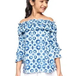 Global Desi Girls Indigo Printed Top-image-41