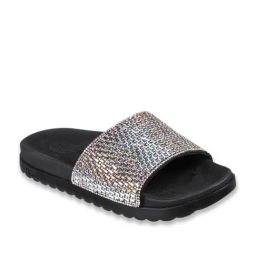Skechers Women's BILLION - OVER THE TOP Black Slides-picture-40