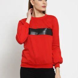 Belle Fille Red Full Sleeves Sweatshirt-image-4