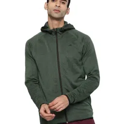 ALCIS Green Regular Fit Hooded Jacket-image-82