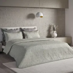 DDECOR Live beautiful Embroidery Platinum Silver Moon 210 TC Cotton Comforters - Set of 3-image-32