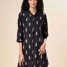 Marigold Lane Black Printed A Line Kurti-picture-11