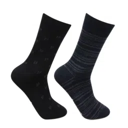 Bonjour Multicolor Cotton Embellished Socks - Pack of 2-image-93