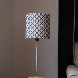 ExclusiveLane 'Moroccan Navy' Handcrafted Table Lamp In Mango Wood & Steel (18 Inch)-27