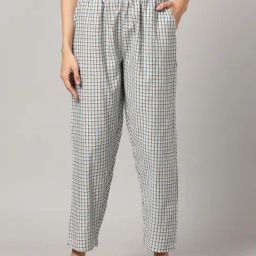 Kryptic Blue & Black Cotton Checks Pyjamas-image-43