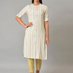 Aurelia Beige Printed Straight Kurta-image-44