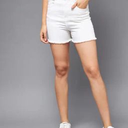 Miss Chase White Denim Regular Fit Shorts-picture-35