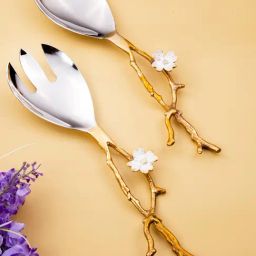 Gibox Silver Aluminium Serving Spoons - Set Of 2-image-12