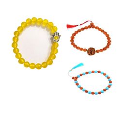 Divine souvenirs Unisex Set Of 3 Artificial Beaded Elasticated Bracelets-image-72